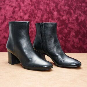 Bernado Studio Women Nola Black Leather Office Dress Zip Ankle Boots size 11